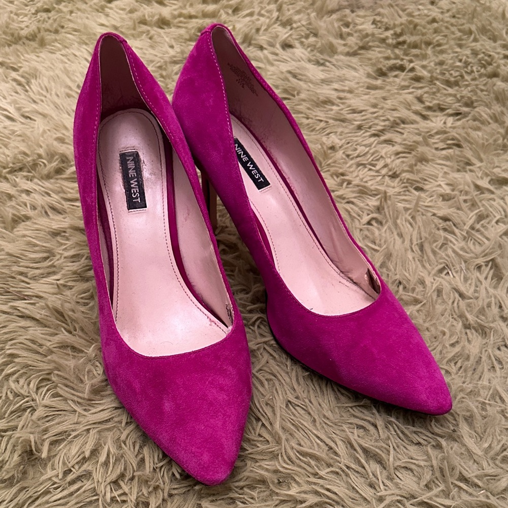 Nine West Fuchsia Suede Heels